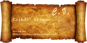 Czikó Vilmos névjegykártya